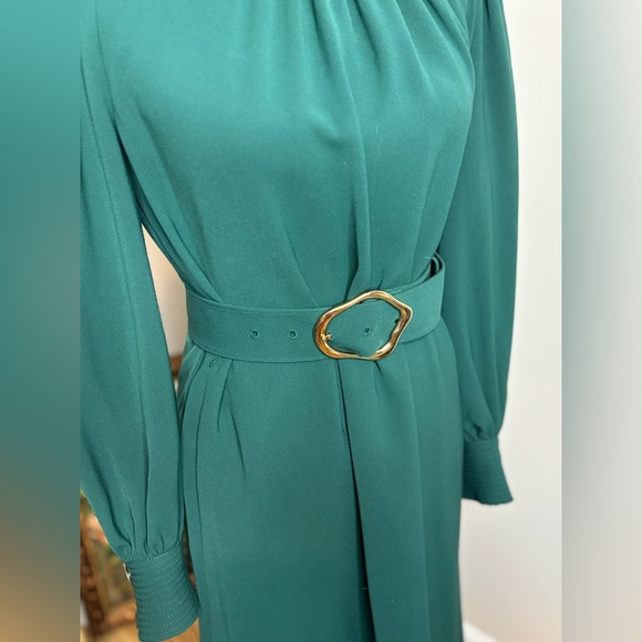 LAFAYETTE 148 New York Iver Finesse
Crepe Long Sleeve Midi Dress Green cedar XS - Picture 4 of 6